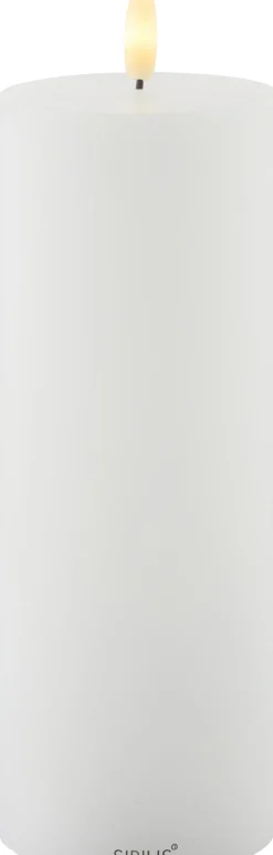 Outlet Sirius Sille Bloklys LED Genopladelig Ø7,5 cm/H20 cm, Hvid