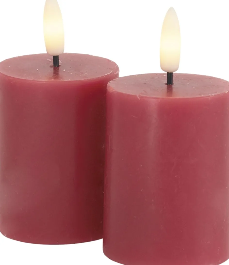 Hot Sirius Sille Bloklys LED 2 stk. Ø5/H6,5 cm, Rose Plum
