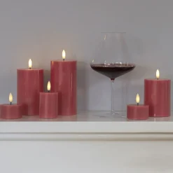 Hot Sirius Sille Bloklys LED 2 stk. Ø5/H6,5 cm, Rose Plum