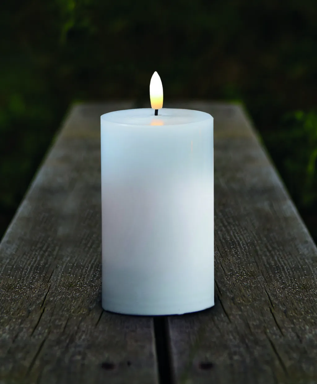 Outlet Sille Bloklys LED Udendørs H, Hvid Stearinlys|Led Stearinlys