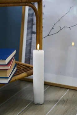 Sirius Stearinlys|Led Stearinlys > Sille Exclusive Bloklys LED Ø5 cm/H25 cm, Hvid