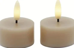 New Sirius Sille Fyrfadslys LED 2 stk. ?4,5/H2,2 cm, Lys Karamel