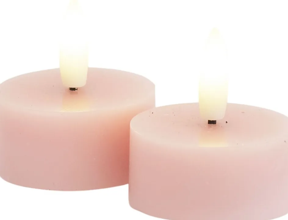 Best Sirius Sille Fyrfadslys LED 2 stk. ?4,5/H2,2 cm, Light Pink