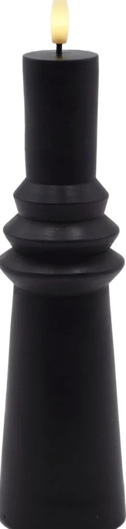 Best Sille Nordic Sculpture Bloklys Ringet LED ?6,1/H21,7 cm, Stearinlys|Led Stearinlys