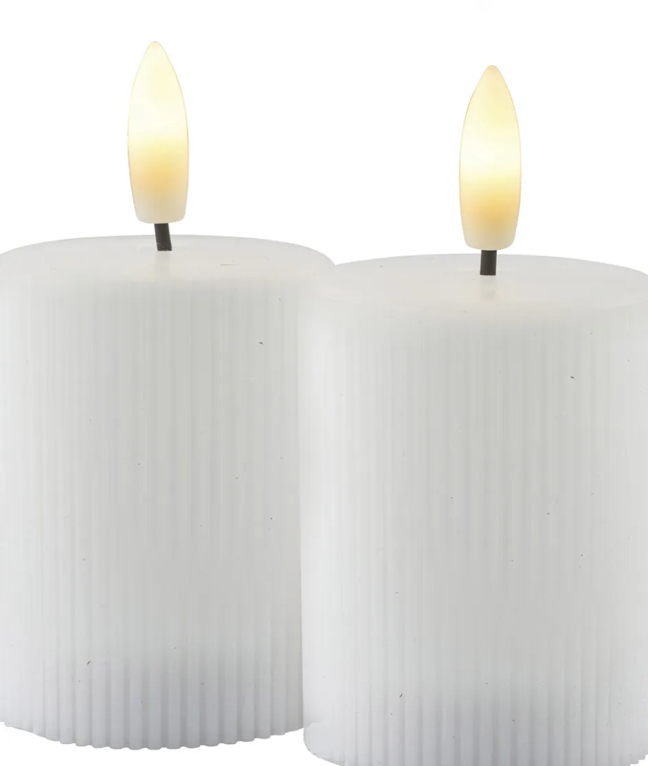 Sale Sirius Smilla Bloklys LED Genopladelig 2 stk. H6,5 cm, Hvid