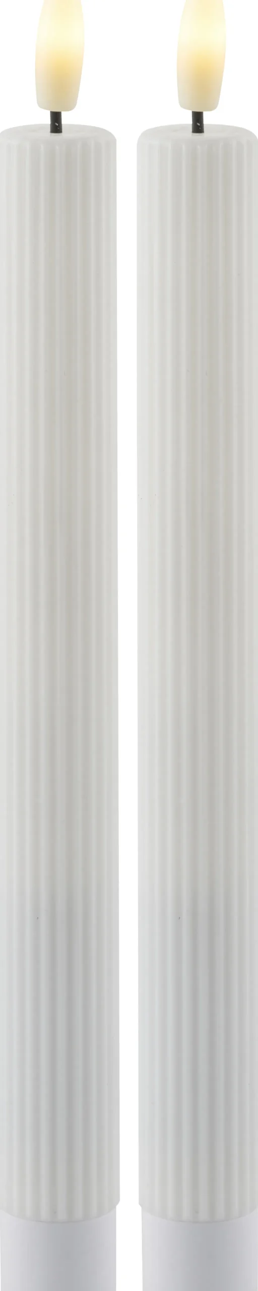 Sale Smilla Kronelys LED Genopladelig 2 stk. 25 cm, Hvid Stearinlys|Led Stearinlys