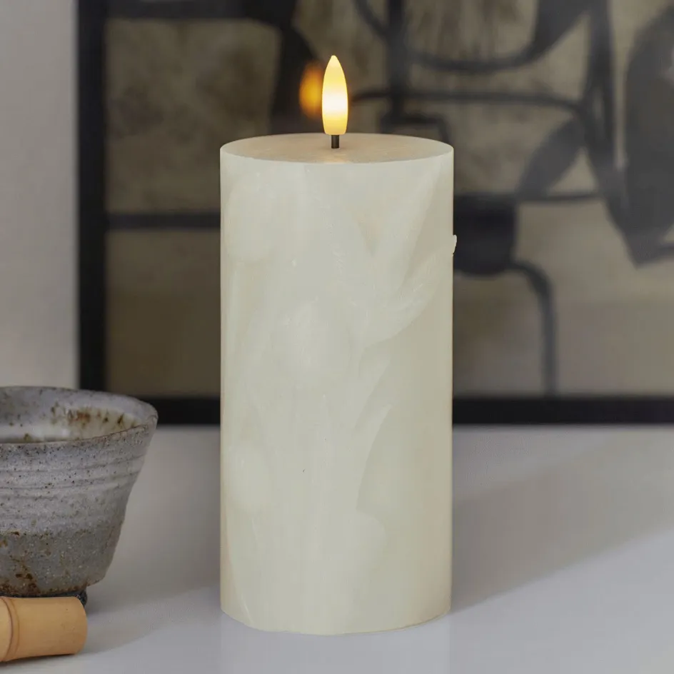 Outlet Sirius Tulisa Bloklys LED ?7,8/H15 cm, Creme