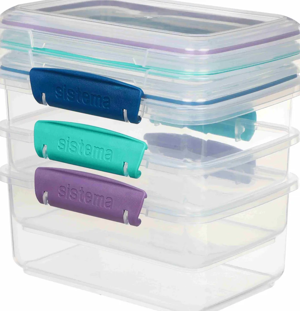 Sistema Opbevaring Til Køkkenet|Madopbevaring > Klip It Opbevaringsboks , Ocean Blue/Minty Teal/Misty Purple
