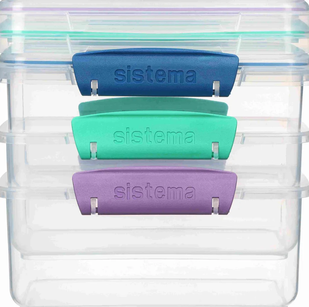 Sistema Opbevaring Til Køkkenet|Madopbevaring > Klip It Opbevaringsboks , Ocean Blue/Minty Teal/Misty Purple