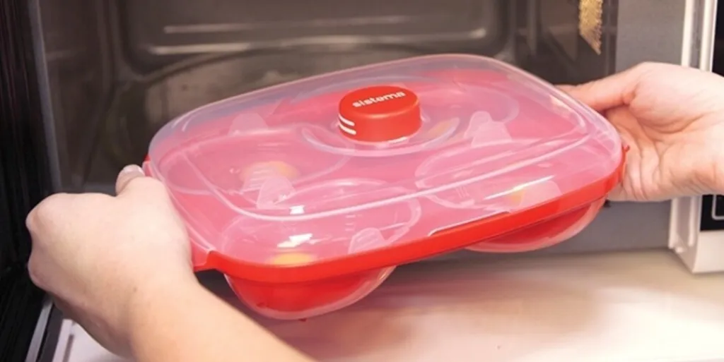 Outlet Microwave Egg Poacher, Rød Madlavning I Mikrobølgeovn