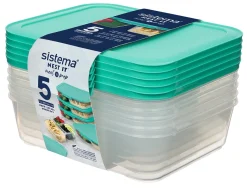 Online Sistema Nest It Meal Prep Opbevaringsboks m. 3 Rum 5 stk. 1,9 L, Minty Teal