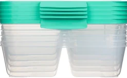 Online Sistema Nest It Meal Prep Opbevaringsboks m. 3 Rum 5 stk. 1,9 L, Minty Teal