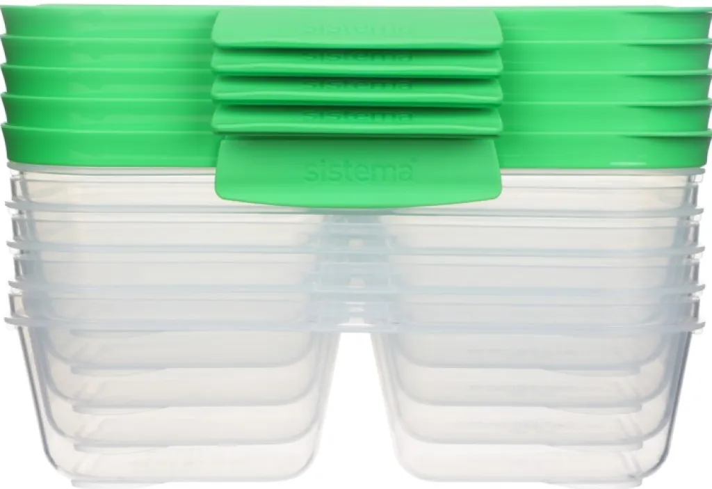 Hot Nest It Meal Prep Opbevaringsboks m. 2 Rum 5 stk. 870 ml, Leaf Green Opbevaring Til Køkkenet|Madopbevaring