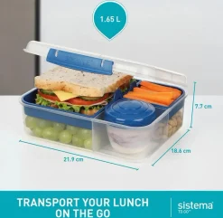 Sistema Opbevaring Til Køkkenet|Madkasser Og -Poser > To Go Bento Lunch Madkasse 2 stk. 1,65 L, Ocean Blue/Minty Teal