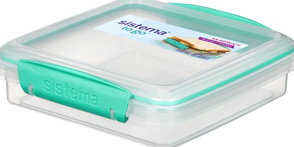 Hot Sistema To Go Sandwich Box 450 ml, Minty Teal