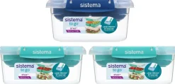 Online To Go Stax Madkasser 3 stk. 1L, Minty Teal/Ocean Blue Opbevaring Til Køkkenet|Madkasser Og -Poser