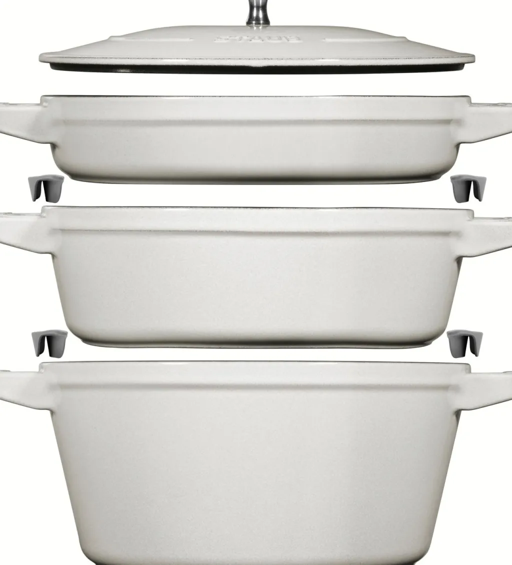 Staub Gryder Og Kasseroller > Grydesæt 3 Dele 24 cm, White Truffle
