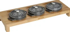 New Staub Holder til 3 Mini Cocotter, Bambus