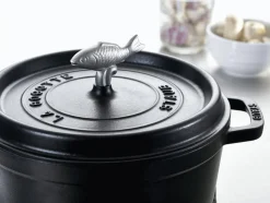 Outlet Staub Knop Fisk 4 cm, Rustfrit Stål