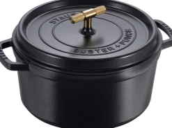 Online La Cocotte Støbejernsgryde 28 cm/6,75 L, Sort/Messing Gryder Og Kasseroller