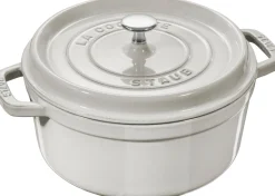 Discount Staub La Cocotte Støbejernsgryde 20 cm/2,2 L, Hvid Trøffel