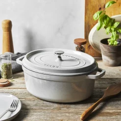 Staub La Cocotte Støbejernsgryde 31 cm/5,5 L, Hvid Trøffel