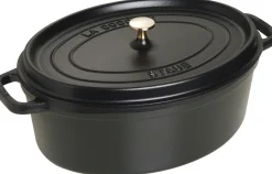 Clearance Oval Støbejerngryde 37 cm/8 L, Sort Gryder Og Kasseroller