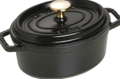 Staub Gryder Og Kasseroller > Oval Støbejerngryde 17 cm/1 L, Sort