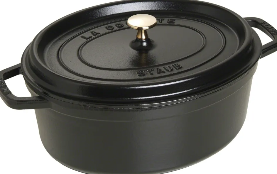 Hot Staub Oval Støbejernsgryde 31 cm/5,5 L, Sort