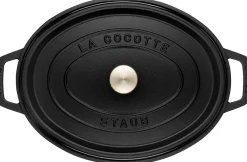 Hot Staub Oval Støbejernsgryde 31 cm/5,5 L, Sort