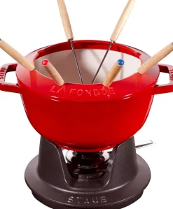 Clearance Staub Specialties Fonduesæt 20 cm, Kirsebærrød