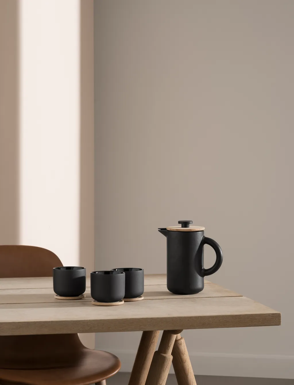 Stelton Kopper > Theo Kop m. Underkop, Sort