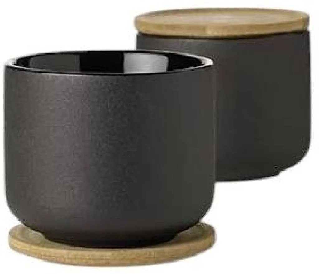 Stelton Kopper > Theo Kop m. Underkop, Sort