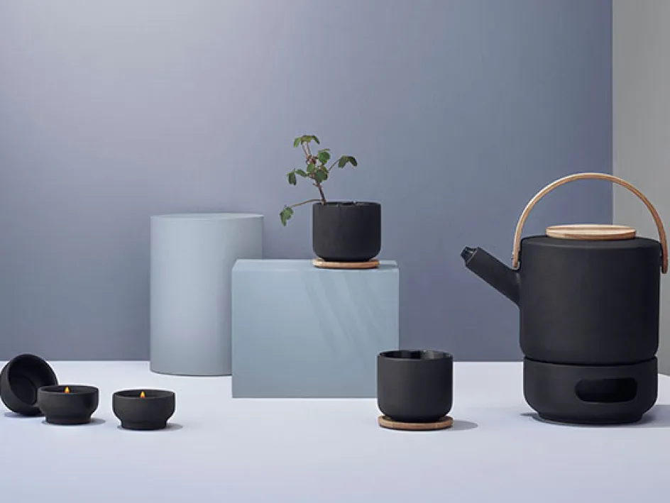 Stelton Theo Tevarmer til Fyrfadslys, Sort