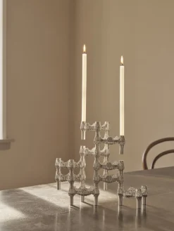 Clearance Quist Lysestage, Børstet Krom Lysestager