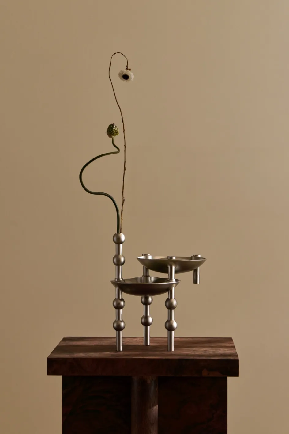 Hot Stoff Nagel Vase H10 cm, Børstet Krom