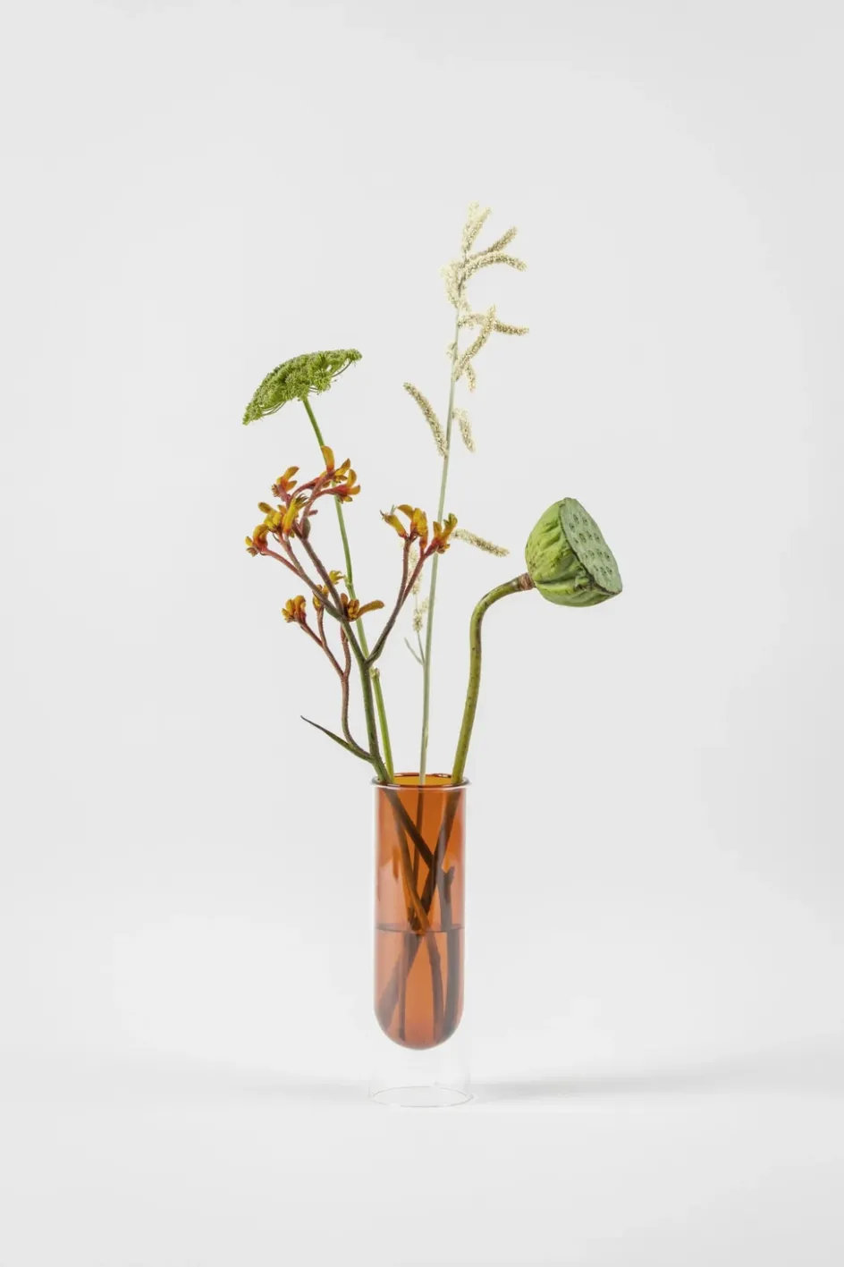 Sale Studio About Flower Tube Vase H20 cm, Amber