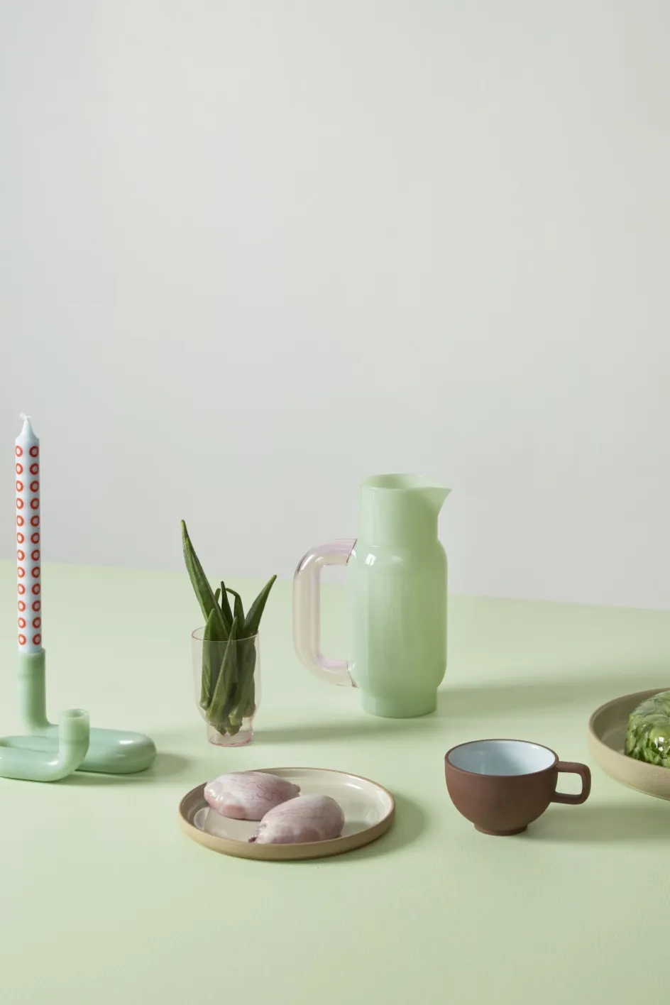 Outlet Studio About Wave Lysestage H10 cm, Milky Jade