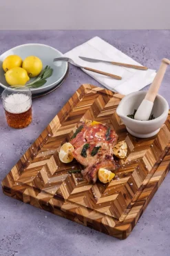 New Teakhaus Herringbone Skærebræt , Teak
