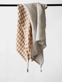 Discount Tell me more Viskestykke 50x70 cm, Hasselnød/Stripe