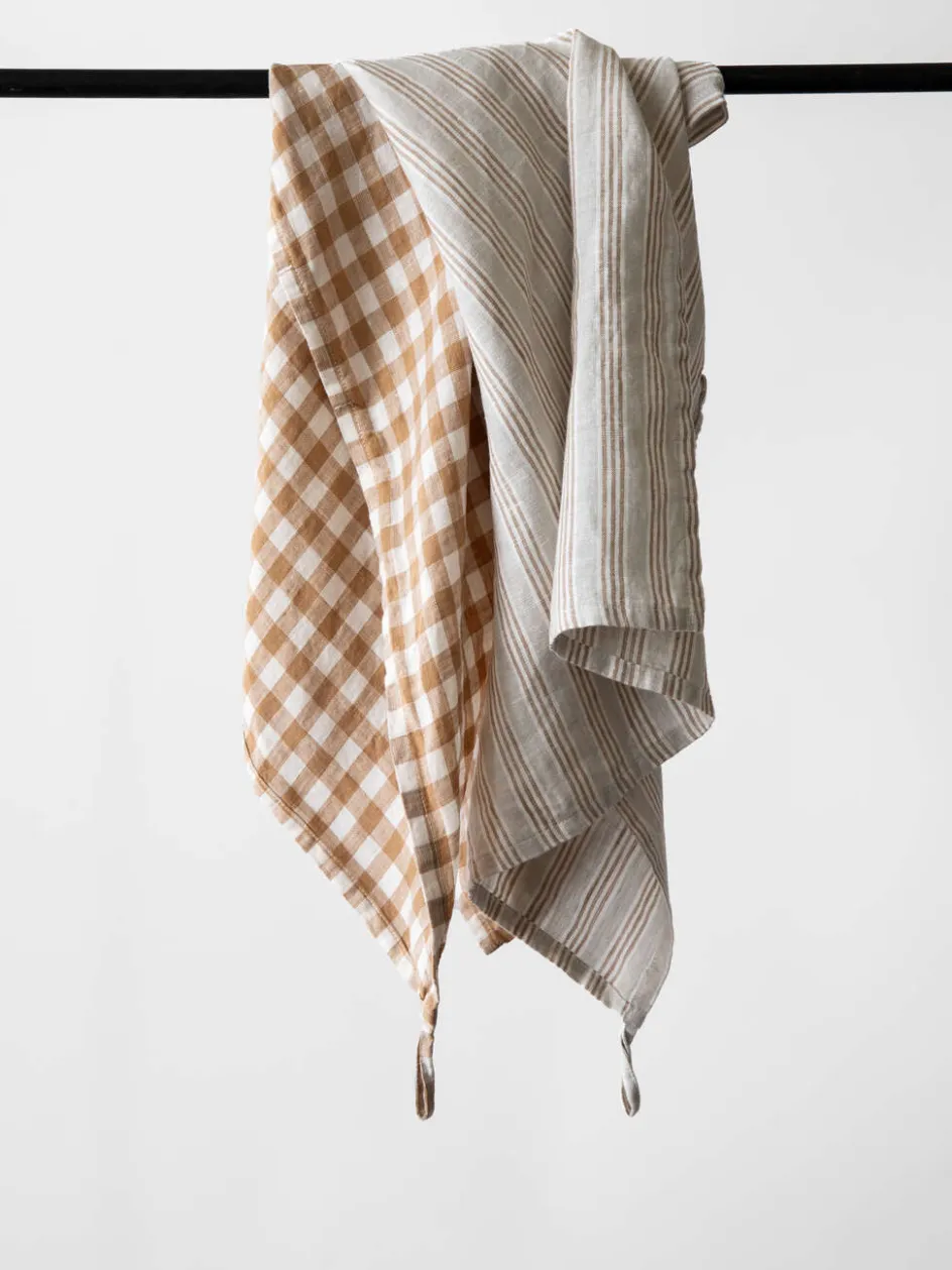 Discount Tell me more Viskestykke 50x70 cm, Hasselnød/Stripe