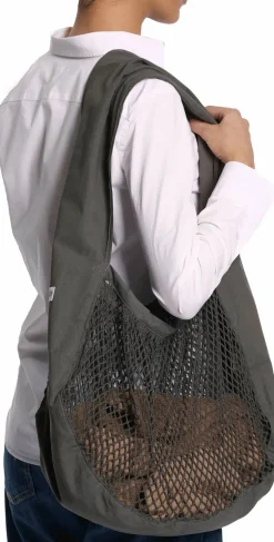 Sale The Organic Company Net Skuldertaske 45x44 cm, Dark Grey