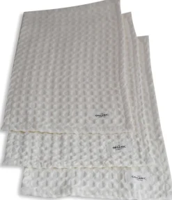 Clearance The Organic Company Vaffel Vaskeklud 3 stk. 25x40 cm, Natural White