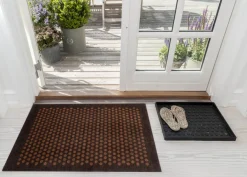 Outlet Tica Copenhagen Dot Smudsmåtte , Dark Brown/Cognac