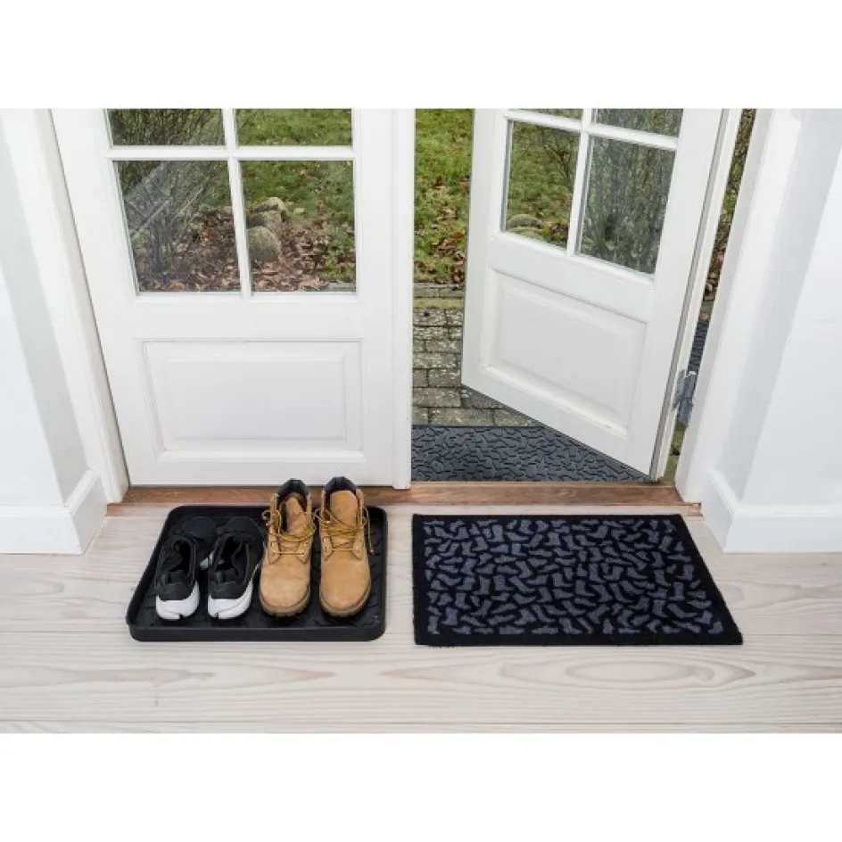 Clearance Tica Copenhagen Shoewear Dørmåtte 40x60 cm, Sort/Grå