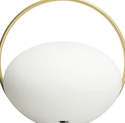 Umage Bordlamper|Trådløse Lamper > Orbit Trådløs Bordlampe 19,5 cm, Messing/Opal