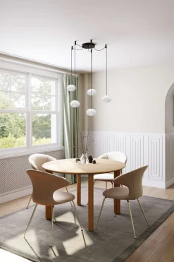 Clearance Rosette Baldakin m. 5 Ledninger G4, Sort Fatninger Og Ophænge
