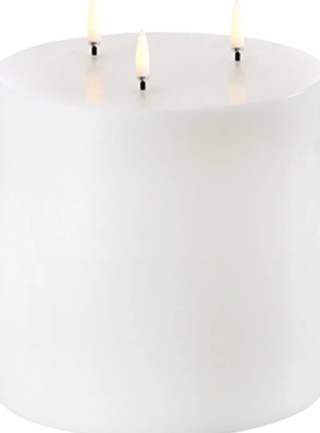Uyuni Lighting Stearinlys|Led Stearinlys > Bloklys m. Tre Væger LED Ø15xH15 cm, Nordic White