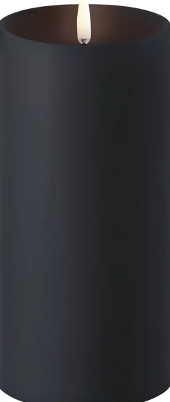 Online Bloklys m. Kant LED Ø7,8xH15 cm, Stearinlys|Led Stearinlys