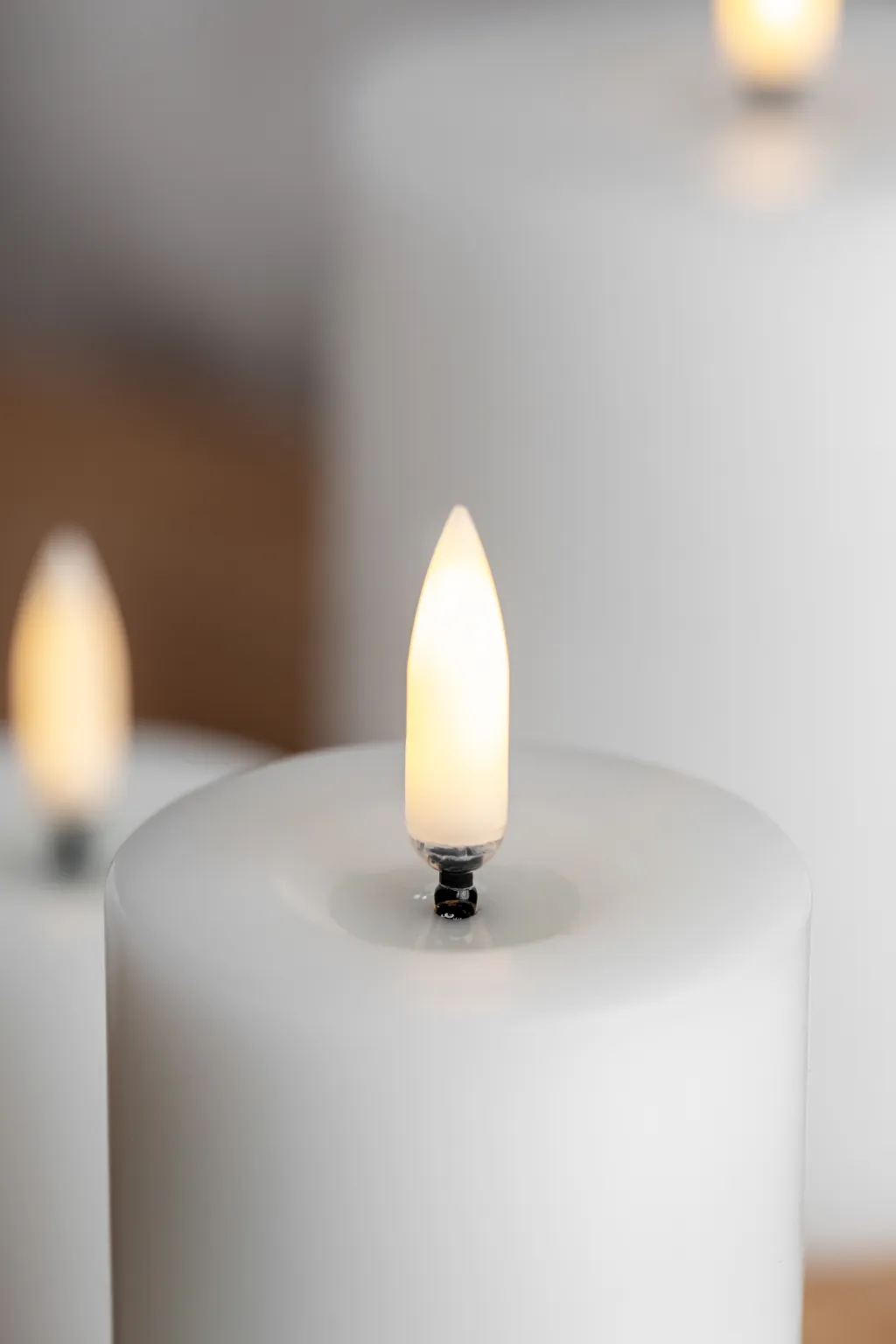 Bloklys m. Smelteeffekt LED Ø5xH4,5 cm, Stearinlys|Led Stearinlys